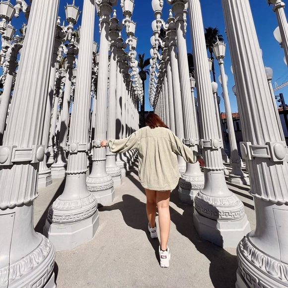 Pinkblush Sage Corduroy Front Pocket Shacket - Picture 7 of 7